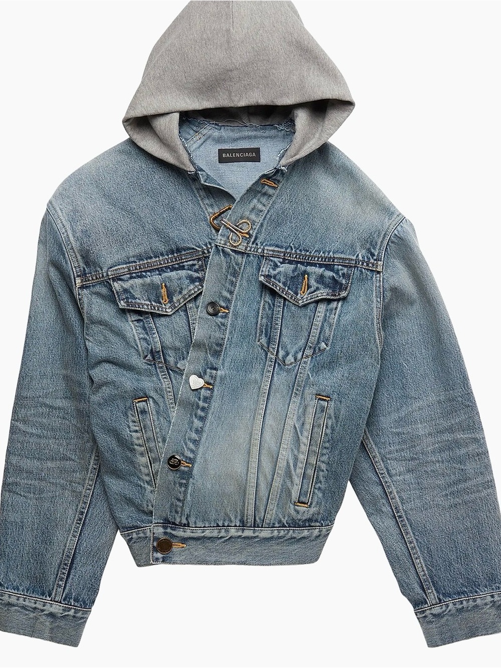 Balenciaga Men’s/ unisex Light Blue Denim Hooded Jacket